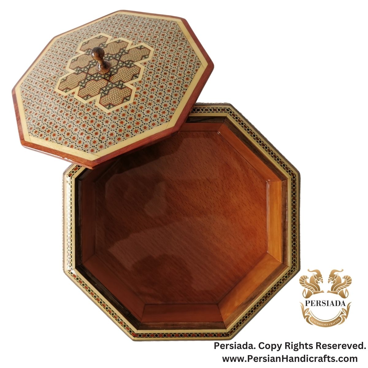 Octagonal Candy Dish | Khatam Marquetry  | HKH9004-Persiada Persian Handicrafts