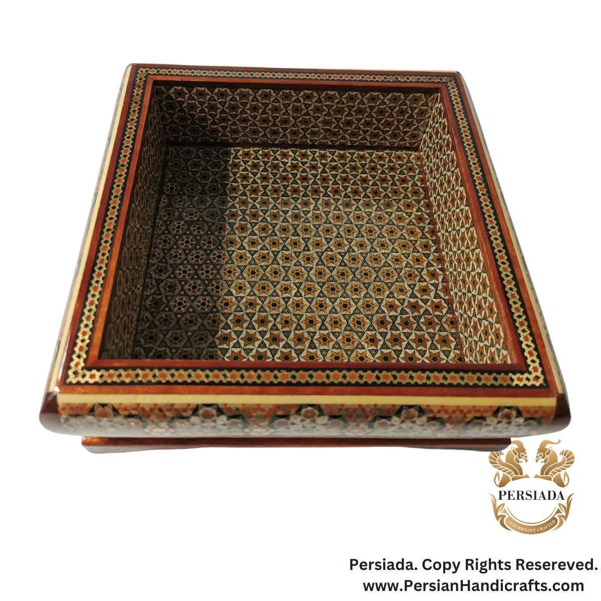 Exquisite Square Candy Dish | Khatam Marquetry| HKH9015-Persiada Persian Handicrafts