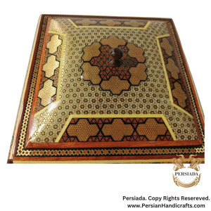 Exquisite Square Candy Dish | Khatam Marquetry| HKH9015-Persiada Persian Handicrafts