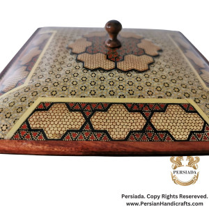 Exquisite Square Candy Dish | Khatam Marquetry| HKH9015-Persiada Persian Handicrafts