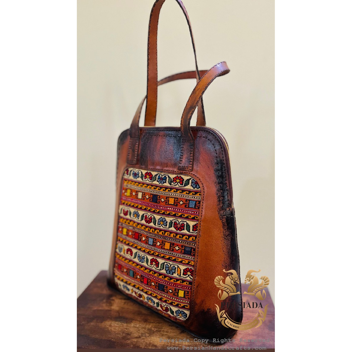 Handmade Bag | Leather Patina Artwork | HLK1002-Persiada Persian Handicrafts