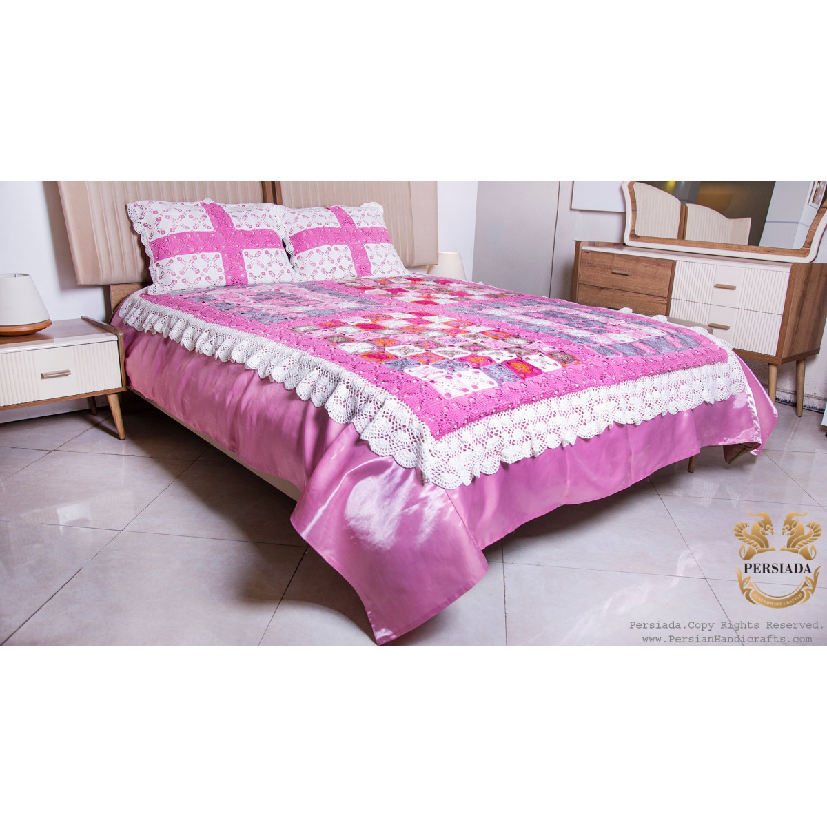 Tablecloth Bedspread Set | Macrame Knotting | HBS1002-Persiada Persian Handicrafts