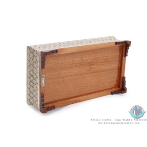 Classy Sun Design Khatam Marquetry on Wood Tissue Box - HKH3903-Persian Handicrafts