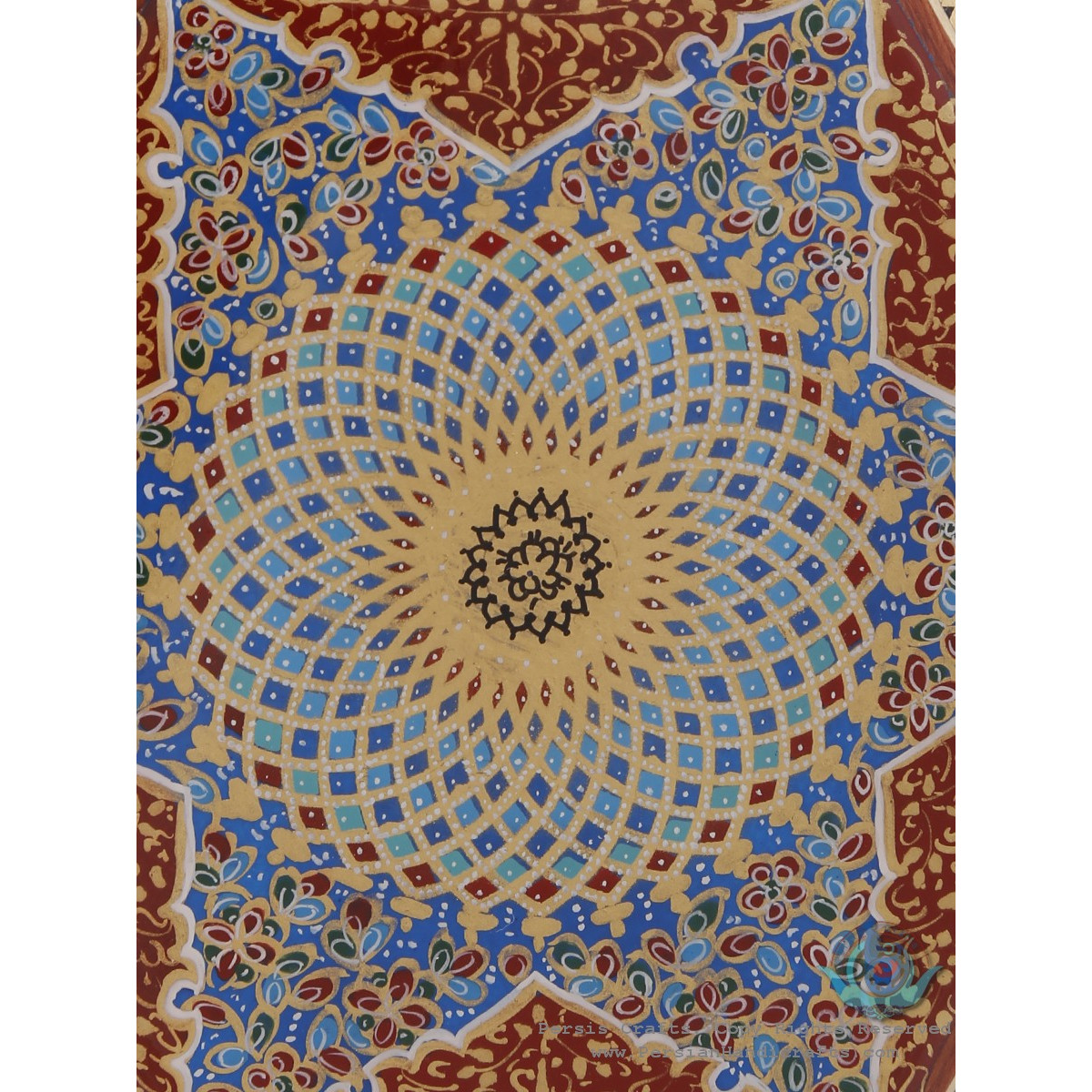 Tazhib Miniature Khatam Marquetry on Hexagonal Candy Box - HKH3906-Persian Handicrafts