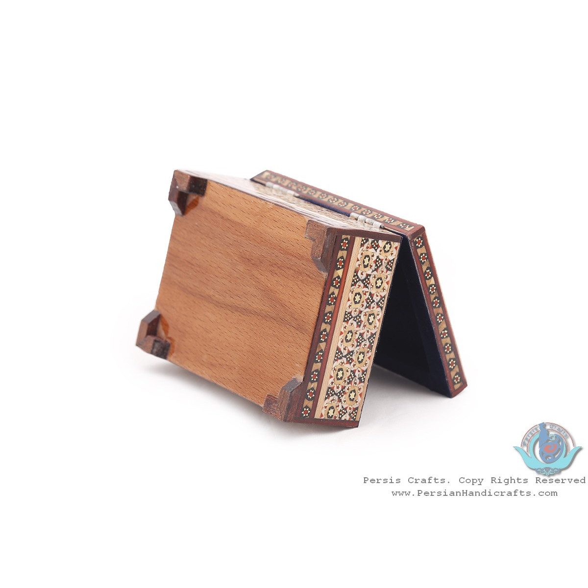 Khatam Marquetry with Chogan Miniature on Jewelry Box - HKH3911-Persian Handicrafts