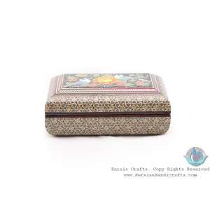 Privileged Jewelry Khatam Box w Flower Bird Miniature - HKH4000-Persian Handicrafts