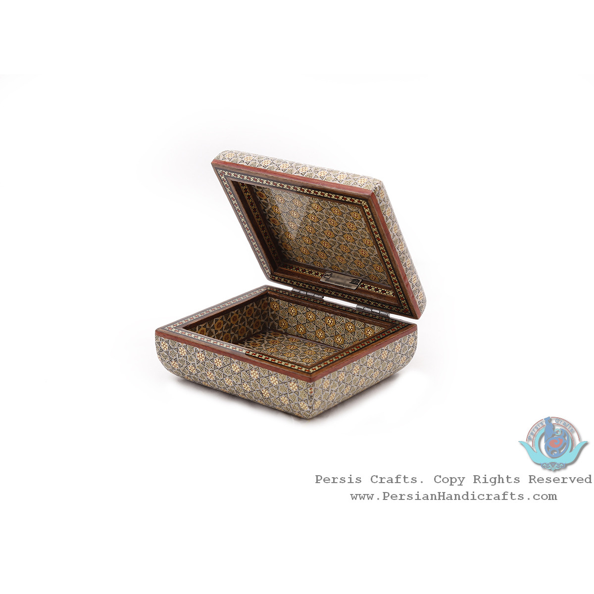 Privileged Jewelry Khatam Box w Tazhib Miniature - HKH4001-Persian Handicrafts
