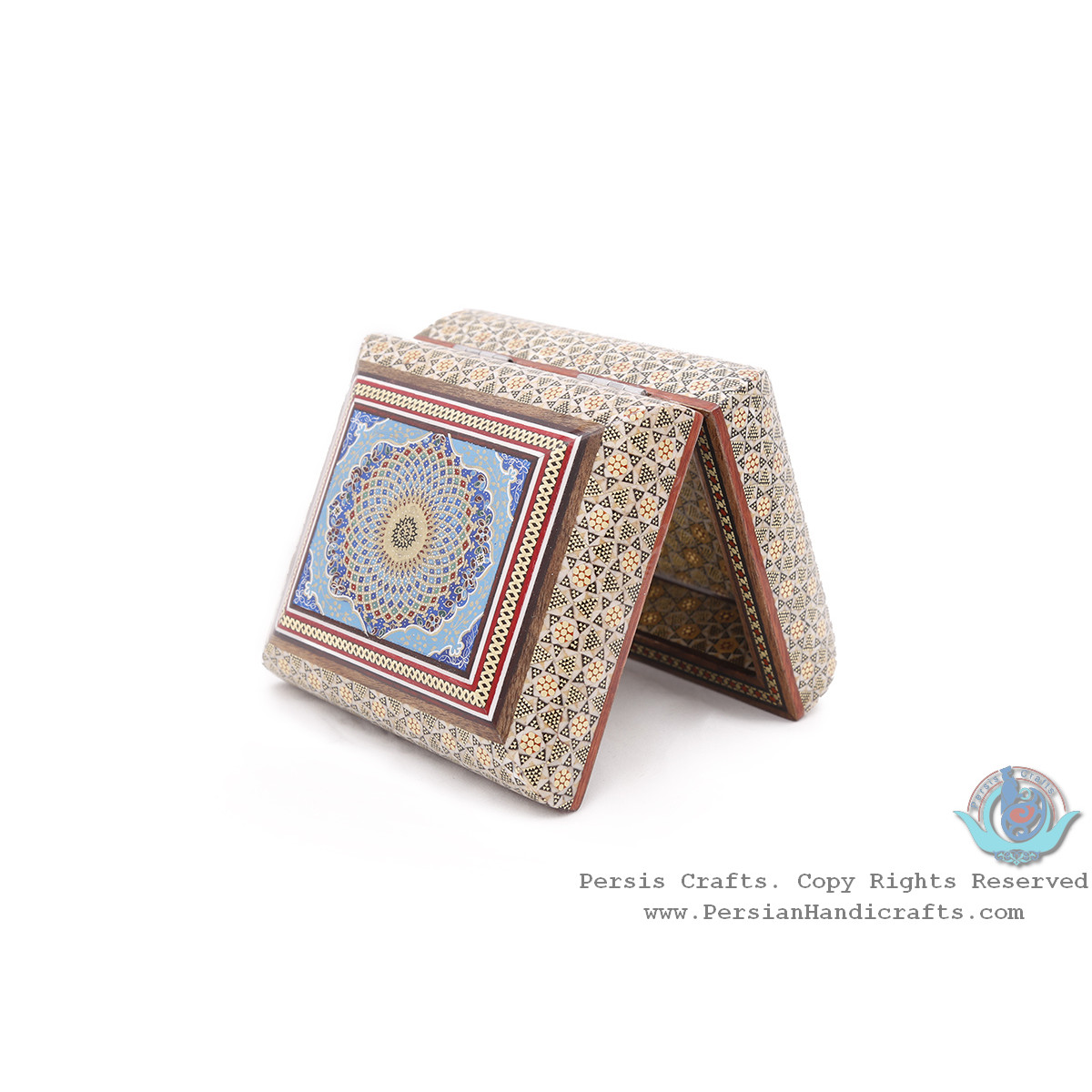 Privileged Jewelry Khatam Box w Tazhib Miniature - HKH4001-Persian Handicrafts