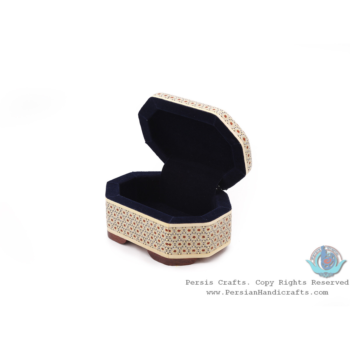 Classy Jewelry Khatam Box w Suede Interior - HKH4002-Persian Handicrafts