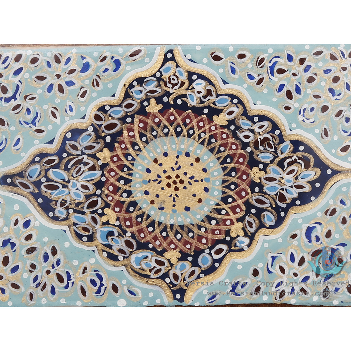 Classy Khatam Card Holder w Tazhib Miniature - HKH4005-Persian Handicrafts