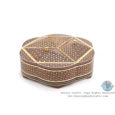 Classy Partitioned Flower Shape Khatam Candy Box - HKH4007 Classy Partitioned Flower Shape Khatam Candy Box - HKH4007