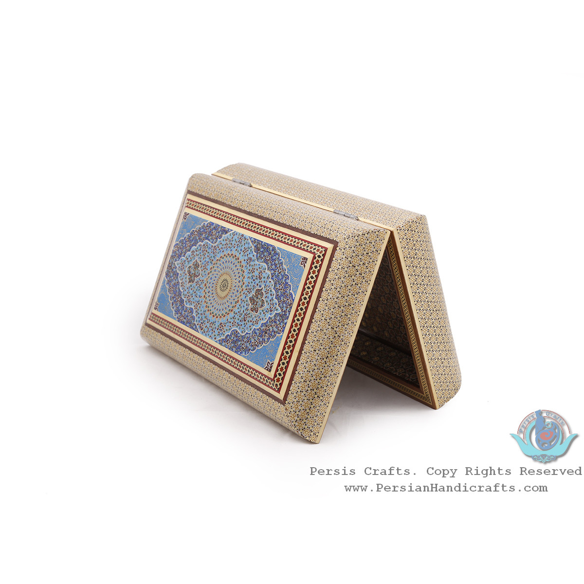 Privileged Jewelry Khatam Box w Tazhib Miniature - HKH4008-Persian Handicrafts