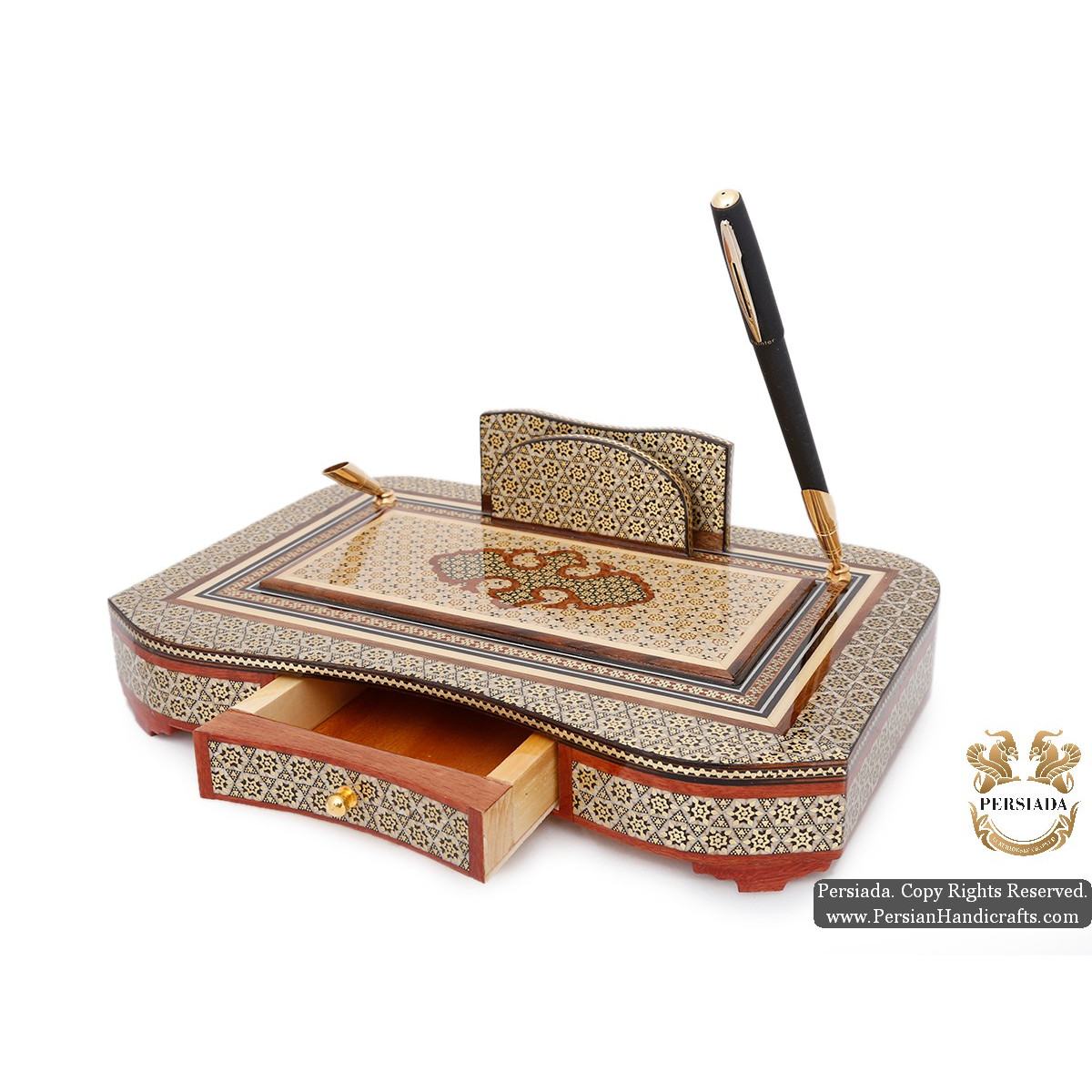 Pen Holder Letter Sorter | Detailed Khatam Marquetry | HKH5105-Persian Handicrafts