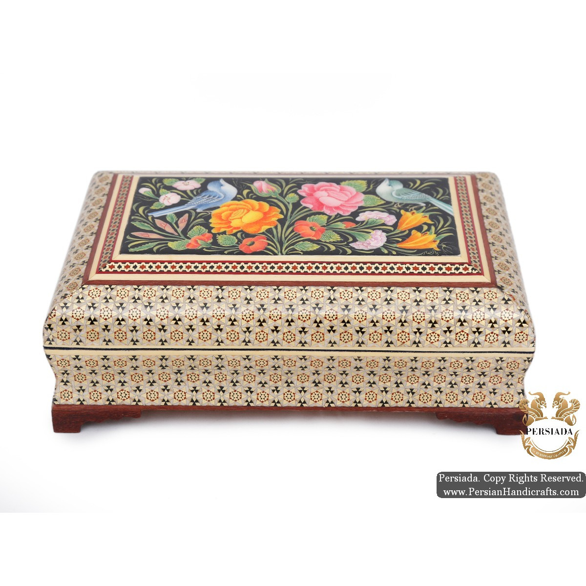 Classy Jewellery Box | Miniature Khatam Marquetry | HKH5106-Persian Handicrafts