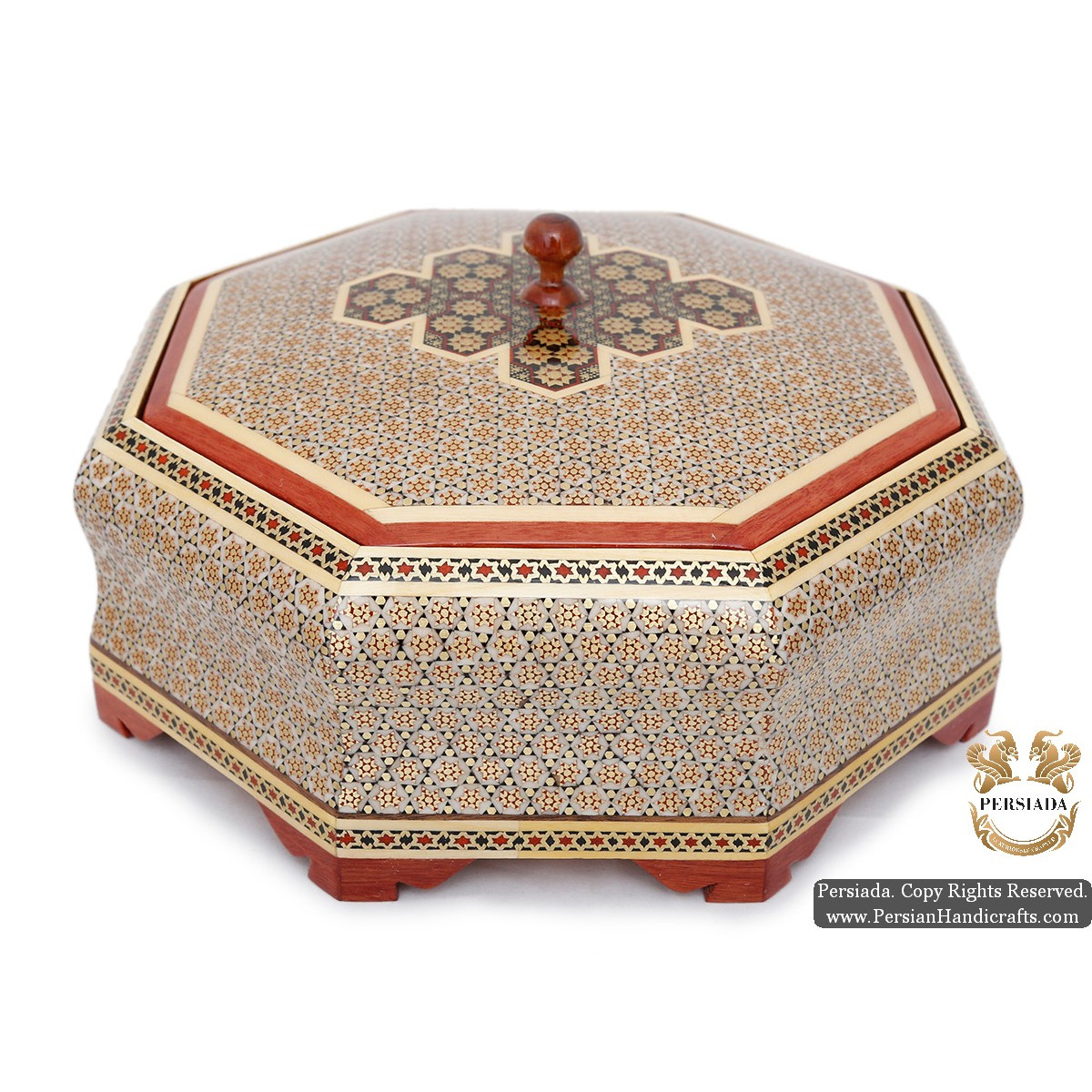Classy Candy Storage Box | Classy Khatam Marquetry | HKH5110-Persian Handicrafts