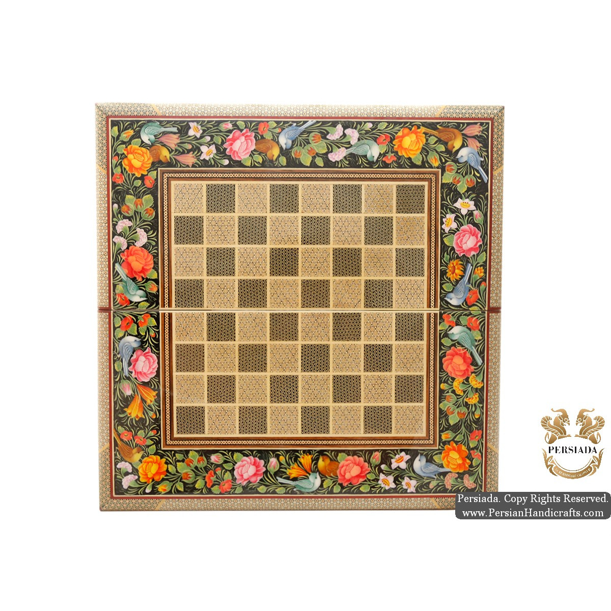 Backgammon & Chess Set | Superior Miniature Khatam Marquetry | HKH5114-Persian Handicrafts