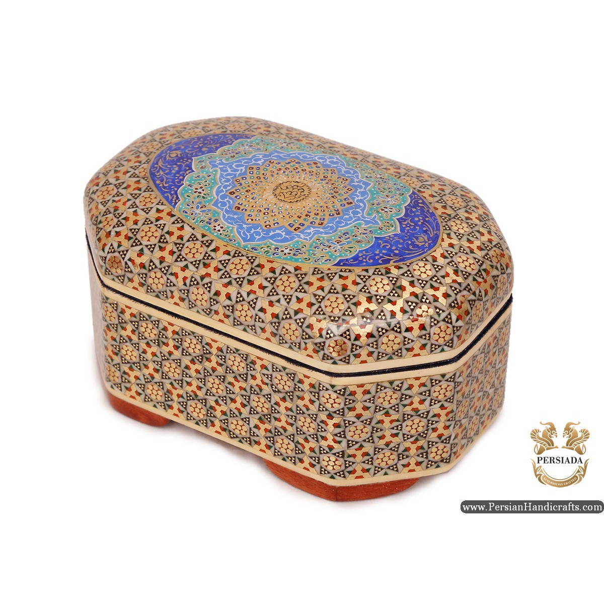 Mini jewellery Box | Miniature Khatam Marquetry | HKH6107-Persian Handicrafts