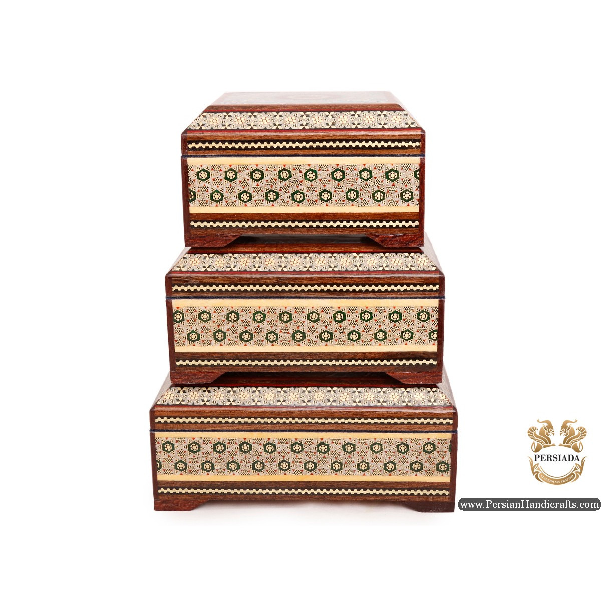 Decorative Set Box | Miniature Khatam Marquetry | HKH6109-Persian Handicrafts