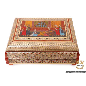 Luxurious Decor Box | Miniature Khatam Marquetry | HKH6111-Persian Handicrafts