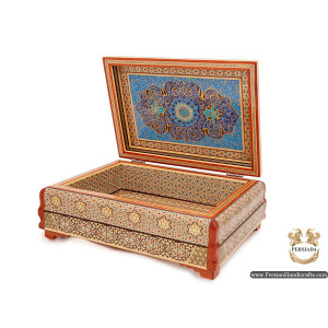 Luxurious Decor Box | Miniature Khatam Marquetry | HKH6111-Persian Handicrafts