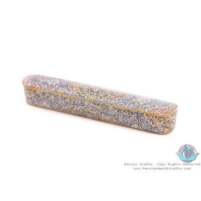Classy Tazhib Miniature Pen Holder with Sliding Lid - HM3905 Classy Tazhib Miniature Pen Holder with Sliding Lid - HM3905