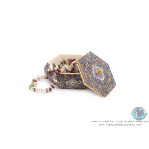 Miniature Hexagon Shape Jewelry Box - HM3907-Persian Handicrafts