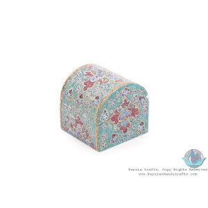 Miniature Mini Round Trunk Shape Jewelry Box - HM3911-Persian Handicrafts