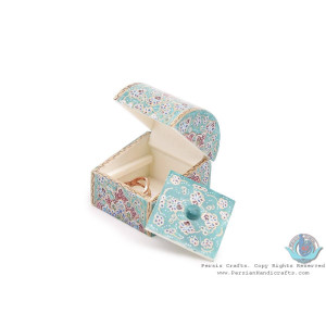 Miniature Mini Round Trunk Shape Jewelry Box - HM3911-Persian Handicrafts