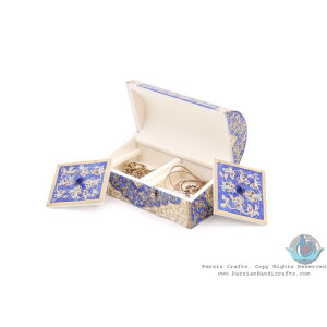 Sun & Tazhib Miniature Jewelry Box with Two Storages-HM3915-Persian Handicrafts