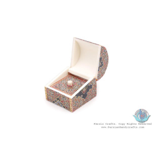 Privileged Tazhib Miniature Round Trunk Shape Jewelry Box - HM3918-Persian Handicrafts