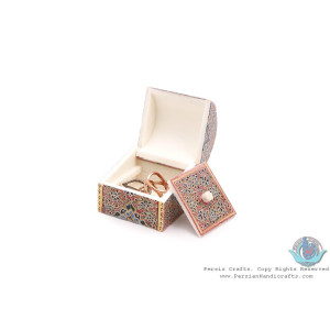 Privileged Tazhib Miniature Round Trunk Shape Jewelry Box - HM3918-Persian Handicrafts
