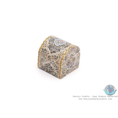 Privileged Tazhib Miniature Round Trunk Shape Jewelry Box - HM3919
