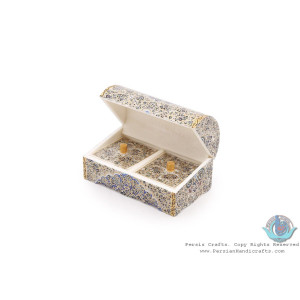 Tazhib Miniature Trunk Shape Jewelry Box with 2 Storages - HM3921-Persian Handicrafts