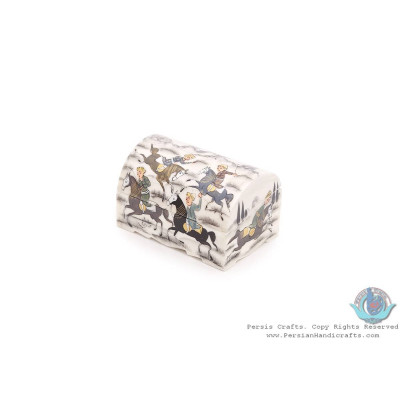 Chogan Miniature Round Trunk Shape Jewelry Box - HM3923