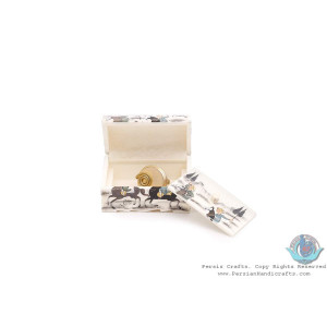 Chogan Miniature Round Trunk Shape Jewelry Box - HM3923-Persian Handicrafts
