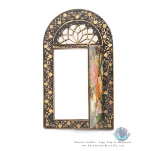 Antique Style Handpainted Mirror with Door - HM3926-Persian Handicrafts