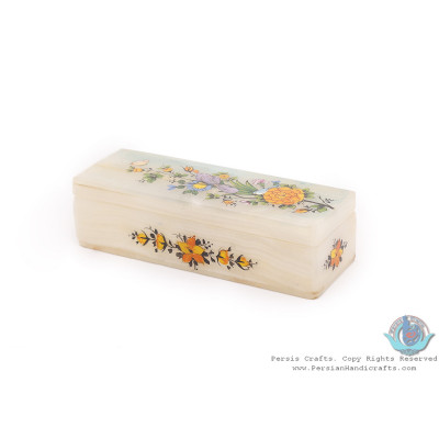 Flower & Bird Minature on Marble Stone Jewelry Box - HM3928