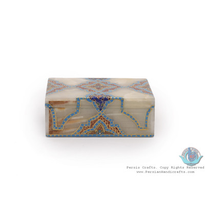 Tazhib Minature Painting on Marble Stone Jewelry Box - HM3930