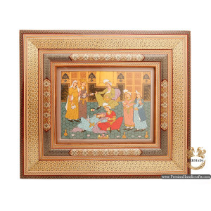 Decorative Painting Khatam Frame | Hand Painting Miniature | Persiada HM6101