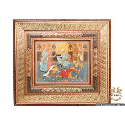 Decorative Painting Khatam Frame | Hand Painting Miniature | HM6102