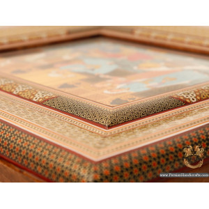 Decorative Painting Khatam Frame | Hand Painting Miniature | HM6102-Persian Handicrafts