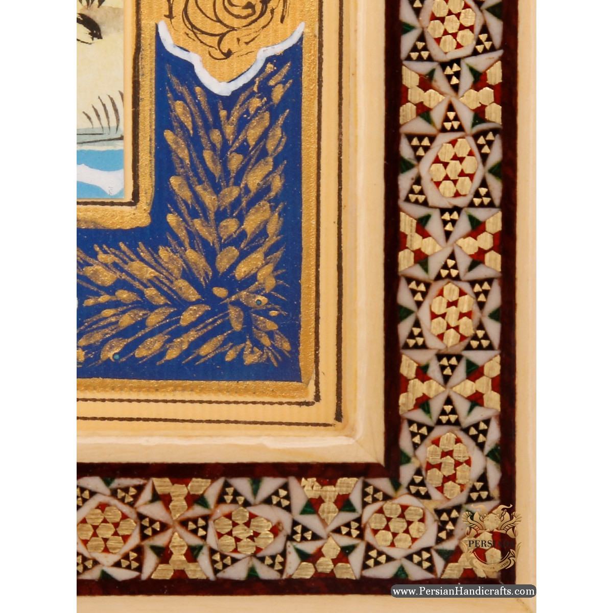 Decorative Painting Khatam Frame | Hand Painting Miniature | HM6103-Persian Handicrafts