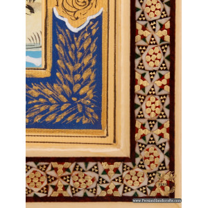 Decorative Painting Khatam Frame | Hand Painting Miniature | HM6103-Persian Handicrafts