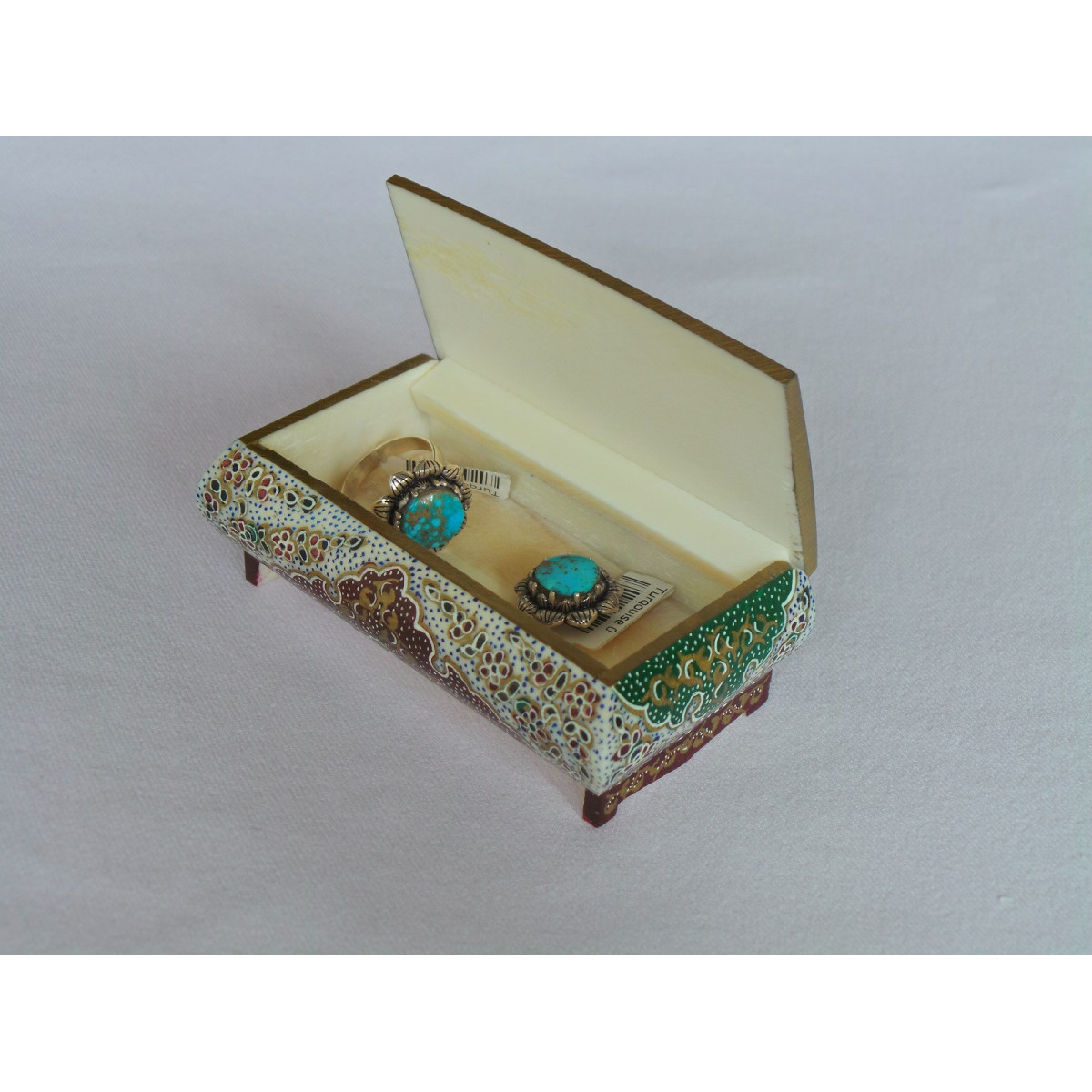 Miniature Hand Painted Jewelry Box - HM1001-Persian Handicrafts