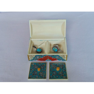 Miniature Hand Painted Jewelry Box - HM1008-Persian Handicrafts