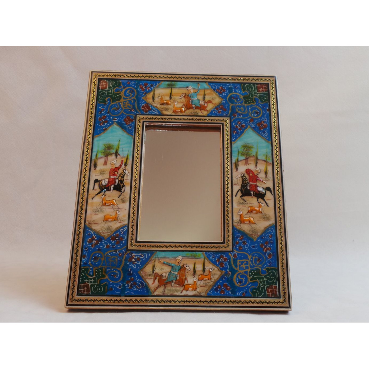 Khatam & Miniature on Framed Mirror - HM3002-Persian Handicrafts