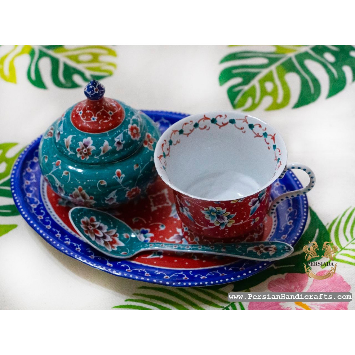 Tea Sugar Set | Hand Painted Minakari | PHE2101