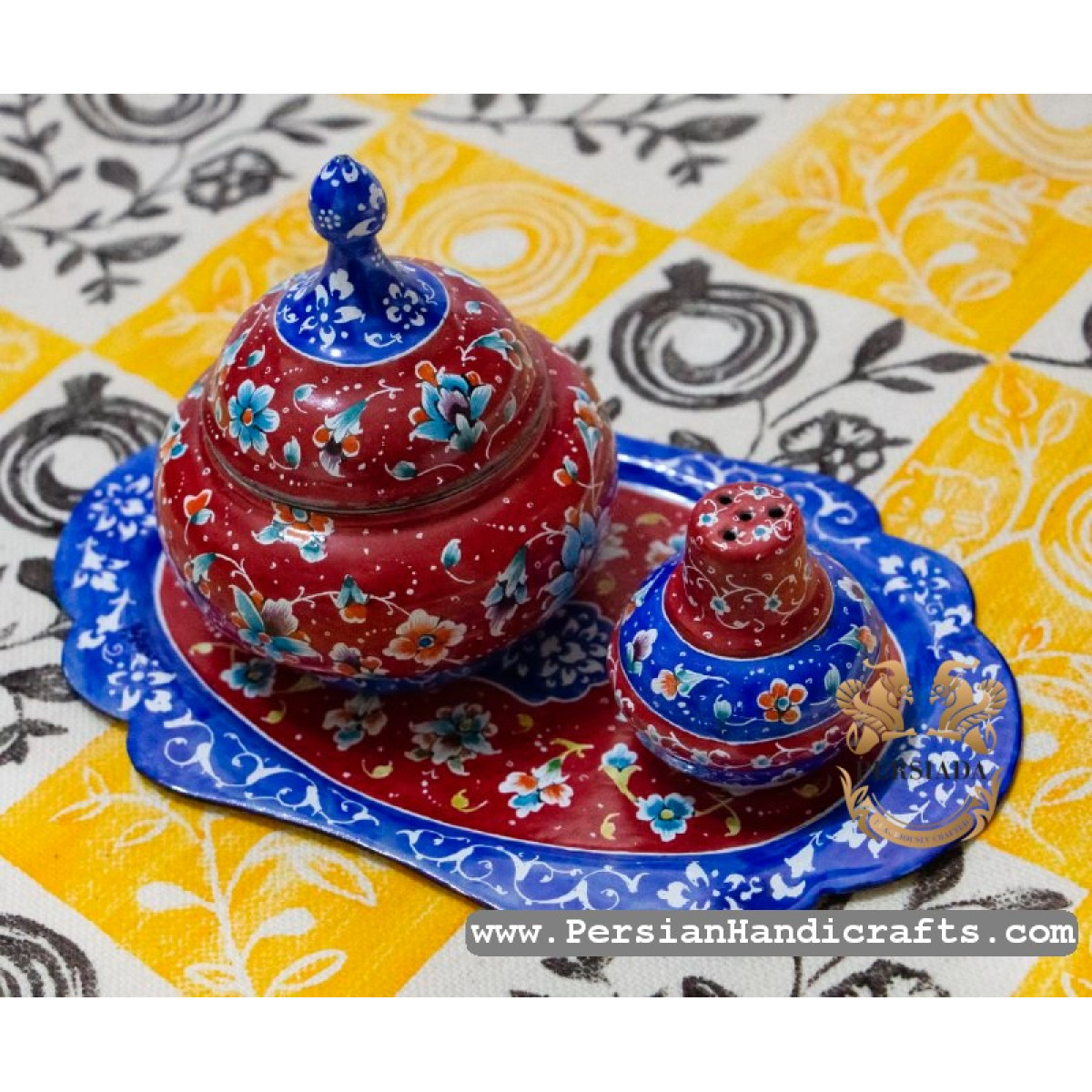 Sugar Salt Shaker Set | Hand Painted Minakari | PHE2102-Persian Handicrafts