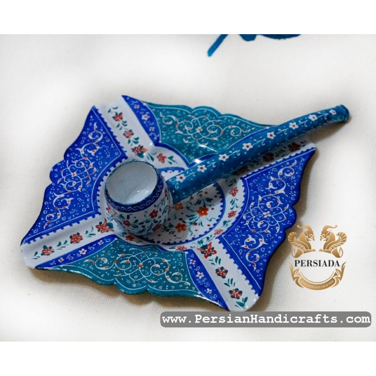 Pipe Ashtray Set | Hand Painted Minakari | PHE2103-Persian Handicrafts