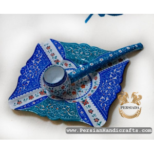 Pipe Ashtray Set | Hand Painted Minakari | PHE2103-Persian Handicrafts